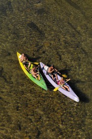 France, Herault, Orb river valley at Ceps, kayaking the river Orb