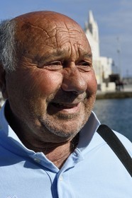 Italy, Sicily, Aeolian Islands, listed as World Heritage by UNESCO, Lipari Island, Lipari, Marina Corta fishing port, the fisherman Enzo Tomarchio says Enzo Il Negro