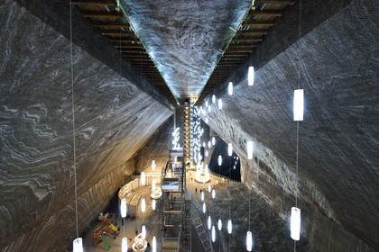 Romania, Transylvania, Cluj region, Turda, former Turda salt mine whose exploitation began in Roman times transformed into a leisure center and health