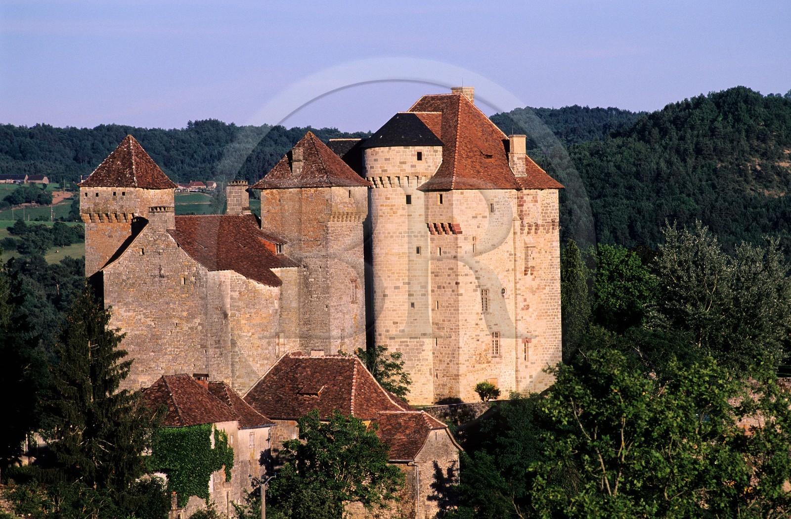 France, Corrèze (19), Curemonte, labellisé Les Plus Beaux Villages de France, le château