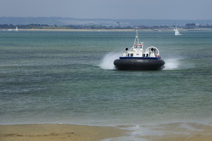 United Kingdom, England, Hampshire, Isle of Wight, Ryde, ferries from Southsea Portsmouth to Ryde with the hovercraft (air-cushion vehicle, ACV) from Hover Travel