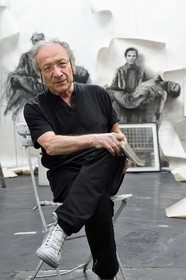 France, Ivry sur Seine, the artist Ernest Pignon-Ernest in his studio