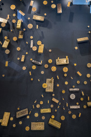 France, Paris, the Monnaie de Paris (Paris Mint) Museum, The Treasure of Hue (Vietnam, former Annam Empire) in gold and silver recovered in 1885