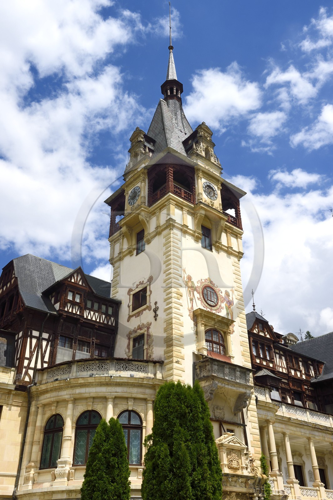 Roumanie, Valachie, Sinaia, château de Peles ancienne résidence royale édifiée de 1875 à 1883 pour le roi Carol Ier de Roumanie