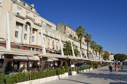 Croatia, Dalmatia, Dalmatian coast, Split, old Roman city listed as World Heritage by UNESCO, the Riva seaside promenade