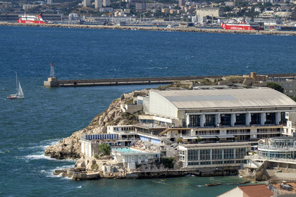 France, Bouches-du-Rhône (13), Marseille, quartier des Catalans, piscine du Cercle des Nageurs de Marseille ou CNM