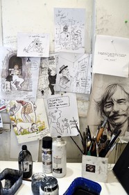 France, Ivry sur Seine, the artist Ernest Pignon-Ernest in his studio