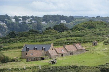 France, Cotes-d'Armor, Cote de Granit Rose (the Pink Granite coast), Trebeurden, covered alley on Milliau island