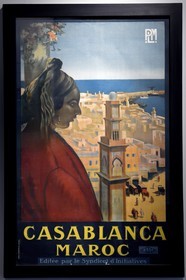 Maroc, Casablanca, musée Abderrahman Slaoui dit La Maison du Collectionneur, affiche orientaliste éditée par le syndicat d'initiative de Casablanca