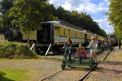 France, Calvados, Pont-Erambourg former train station,  ACF rail-cyclefrom Suisse normande (Norman Switzerland)