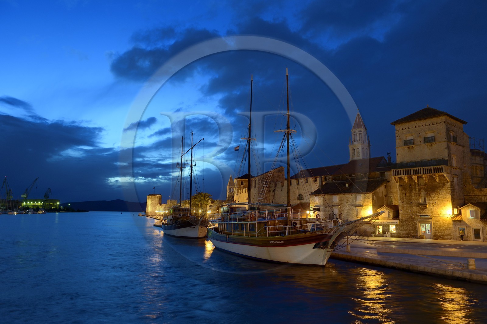 Croatia, Dalmatia, Dalmatian Coast, Trogir, historic center listed as World Heritage by UNESCO, Benedictine Convent of St Nicolas which one perceives the bell tower