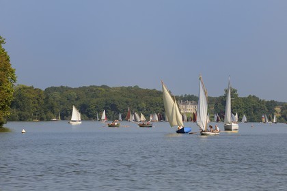 France, Loire-Atlantique (44), Nantes, Sucé-sur-Erdre, la rivière Erdre au niveau du château de Nay, rencontres de Yachting & Canotage de vieux gréments lors des RDV de l'Erdre