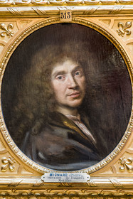 France, Oise, Chantilly, the castle of Chantilly, the Condé museum, salle de la Tribune, portrait of Molière by Pierre Mignard
