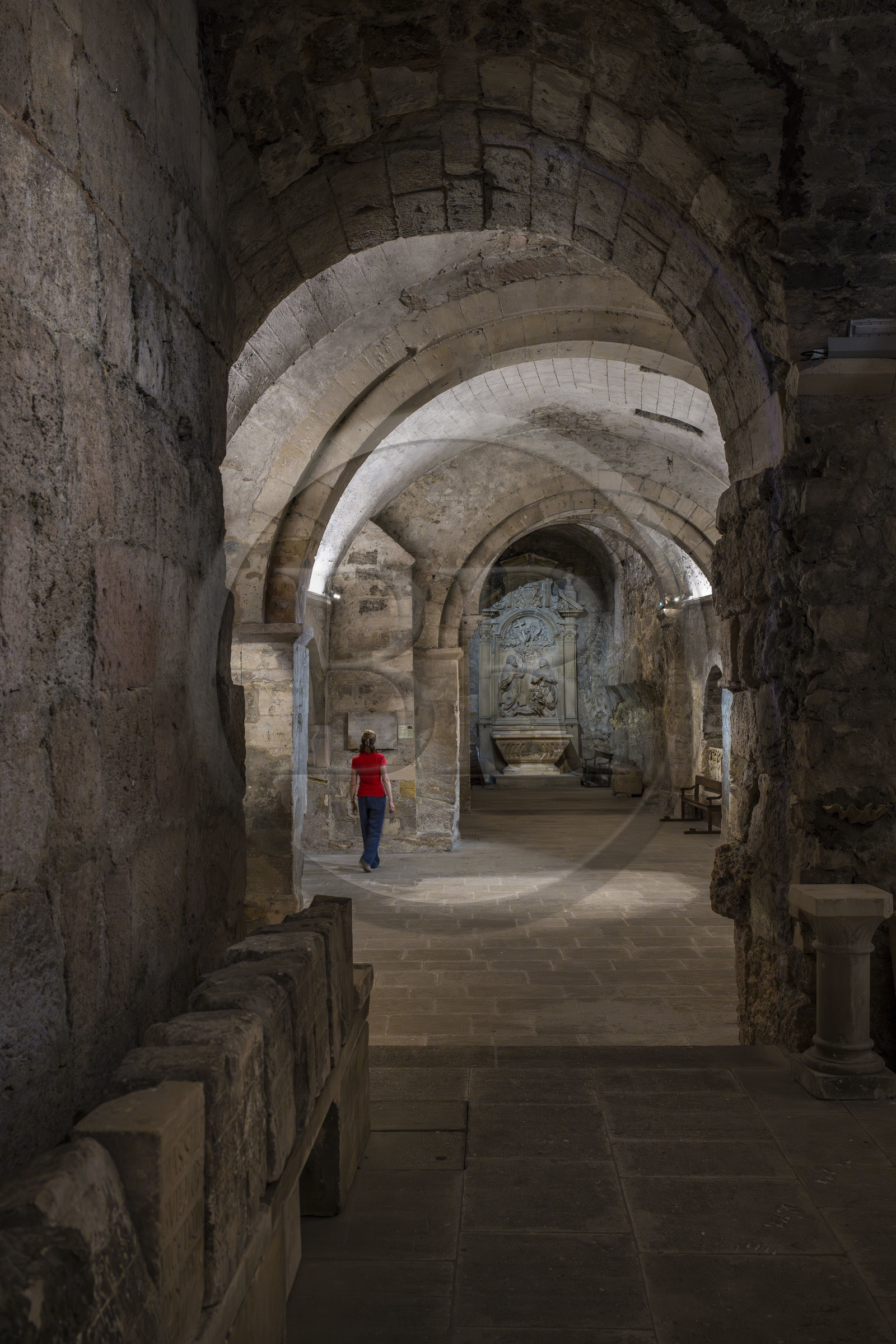 France, Bouches-du-Rhône (13), Marseille, Le Vieux Port, Abbaye Saint Victor, la crypte