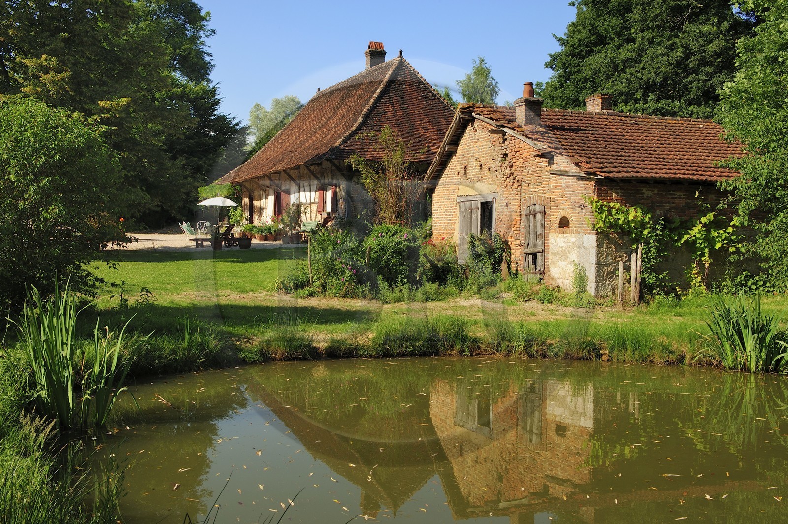 France, Saône et Loire (71), Bruailles, chambres d'hôtes La Ferme de Marie-Eugénie, ferme traditionnelle bressane