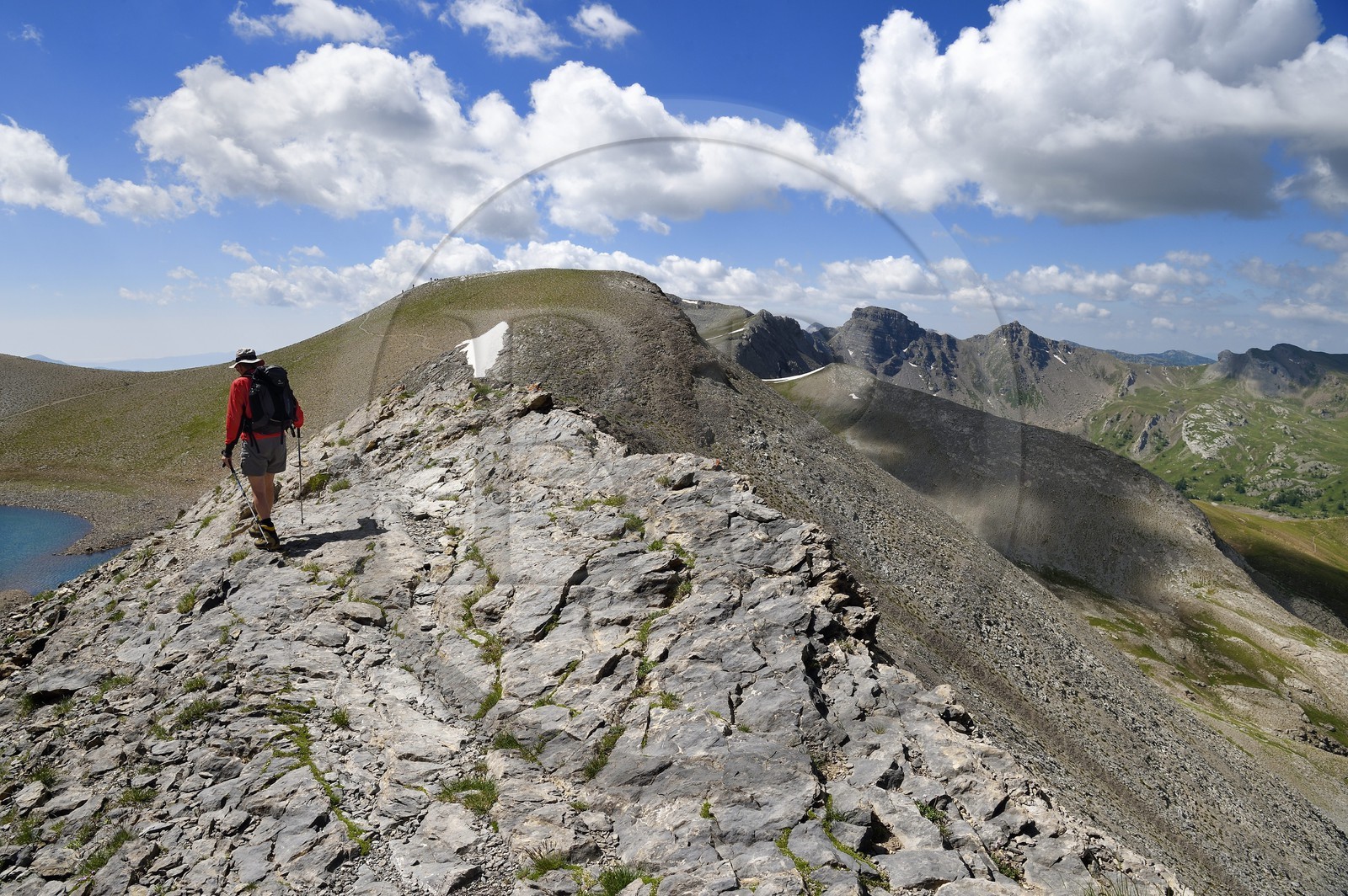 France, Alpes-de-Haute-Provence (04), Uvernet-Fours, parc national du Mercantour, vallée de l'Ubaye, sentier de randonnée du circuit des lacs du col de la Cayolle au Pas du Lausson, cirque du lac d'Allos