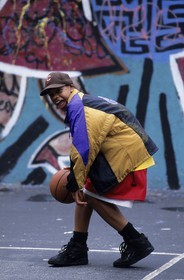 United States, New York City, Harlem, young basket ball player
