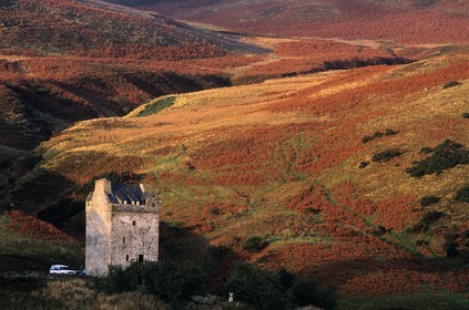 United Kingdom, Scotland, Borders, Selkirkshire, Ettrickbridge, fortified tower from the 15th century