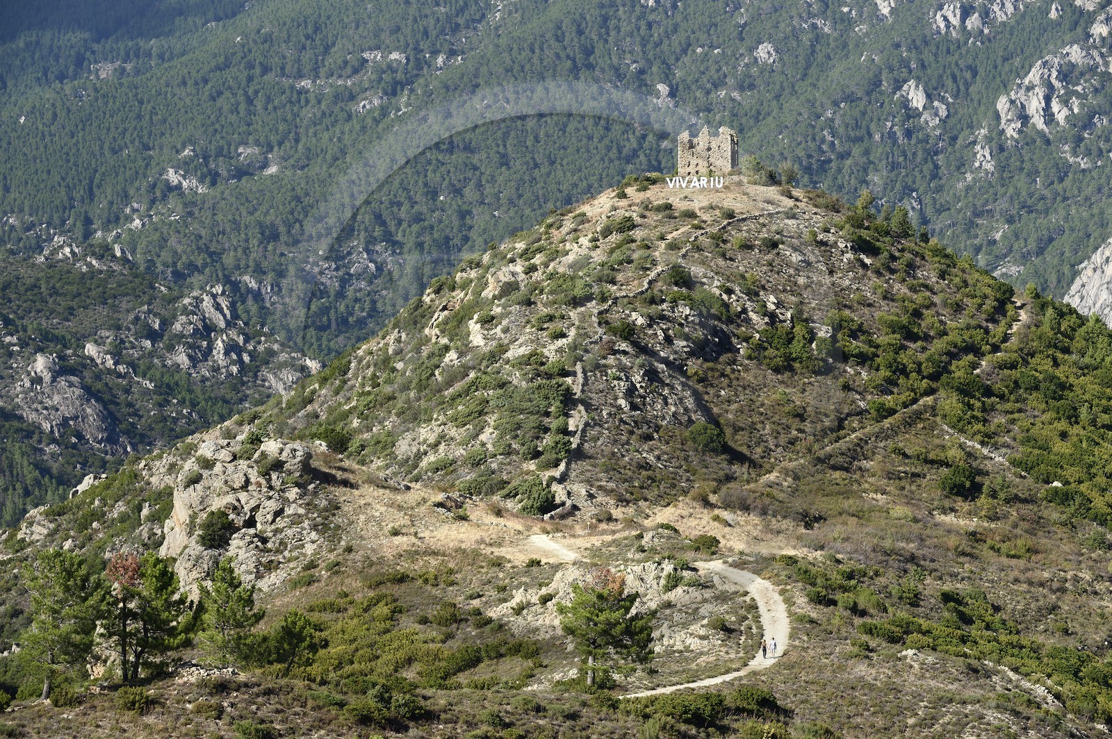 France, Haute-Corse (2B), Vivario, ruine du fort de Vivario ou redoute de Pasciolo