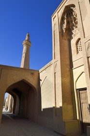 Iran, Province d'Ispahan, désert du Dasht-e Kavir, ville de Nain ou Na'in, la mosquée Jameh de style Khorasani est l'une des plus anciennes (9ème siècle) en Iran et encore en activité aujourd'hui