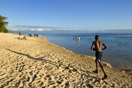 France, île de la Réunion, la Cote Ouest, plage du lagon de Saint-Gilles-Les-Bains à l'Ermitage-les-Bains