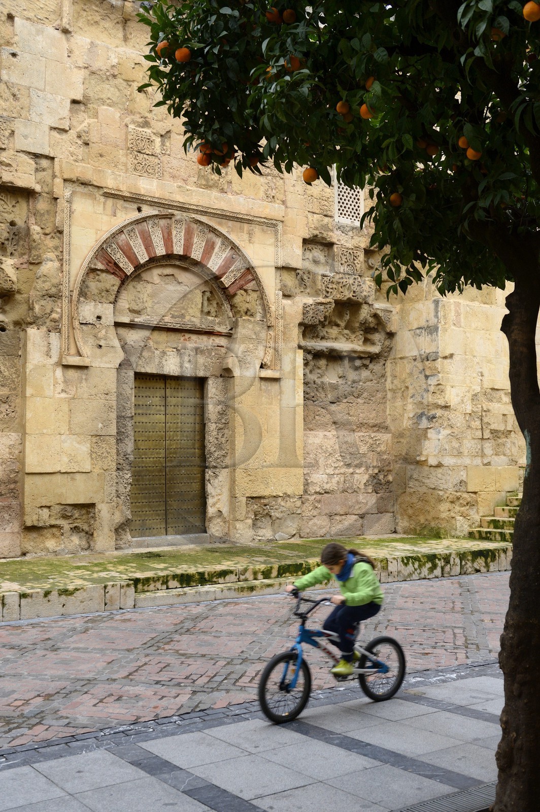 Espagne, Andalousie, Cordoue, centre historique classé Patrimoine Mondial de l'UNESCO, la Mezquita, mosquée-cathédrale, architecture omeyyade de Cordoue, une des portes de l'enceinte