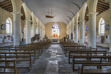France, Charente Maritime, Saintonge, Marennes Hiers Brouage, Brouage citadel, labelled Les Plus Beaux Villages de France (The Most Beautiful Villages of France), nave of the Saint-Pierre-et-Saint-Paul church whose origins date back to the beginning of the 11th century