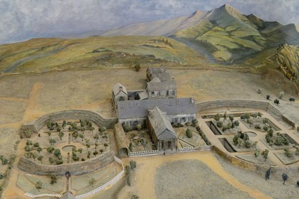 France, Corse du Sud, Ajaccio, Bonaparte House Museum in the house where Napoleon Bonaparte was born, model of the Longwood house at Saint Helena loan from the Fesch Museum