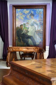 France, Meurthe-et-Moselle, Nancy, Ecole de Nancy Museum in the former estate of Eugene Corbin, Monsieur and Madame Corbin, painting by Victor Prouvé