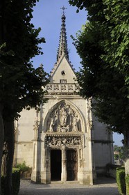 France, Indre et Loire (37), Vallée de la Loire classée Patrimoine mondial de l'UNESCO, château d'Amboise, la chapelle Saint-Hubert construite entre 1491 et 1496