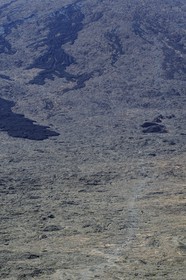 France, Reunion island (French overseas department), Piton de la Fournaise volcano, listed as World Heritage by UNESCO, hikers at the foot of the Dolomieu crater inside the Enclos