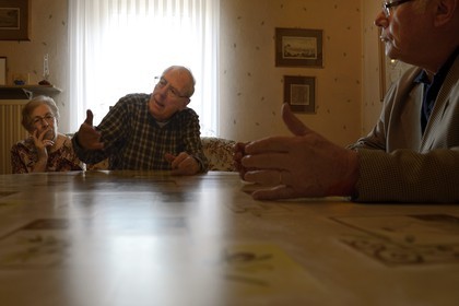 France, Moselle, Fensch Valley, workers' housing estate of Knutange, Raymond Pickard worker now retired from the factory and his wife at home