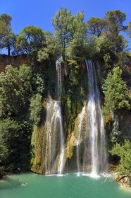 France, Var, Provence Verte, parc naturel regional du Verdon, Sillans waterfall, Bresque river