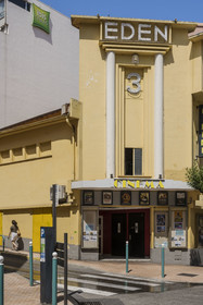 France, Alpes-Maritimes, Menton, the Eden cinema with Art Deco architecture