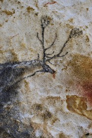 France, Dordogne (24), Montignac, l’Atelier des Fac-Similés du Périgord (AFSP) spécialisé dans la reproduction minérale de parois ornées de la préhistoire et en charge de la reconstitution fidèle des parois de la grotte de Lascaux, cerfs, mention obligatoire Atelier des Fac-Similés du Périgord