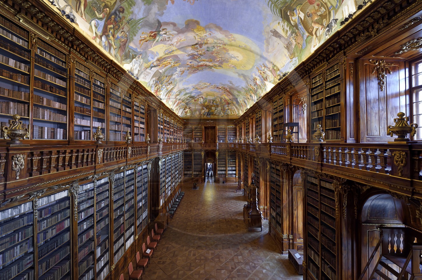 République Tchèque, Prague, centre historique classé Patrimoine Mondial de l'UNESCO, quartier de Strahov, bibliothèque du Monastère de Strahov, bibliothèque philosophique