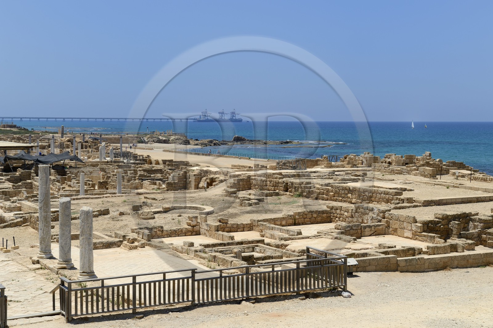 Israël, district d'Haifa, Césarée (Caesarea Maritima), ruines de Césarée