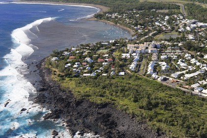 France, Reunion Island (French overseas department), Etang Sale les Bains (aerial view)