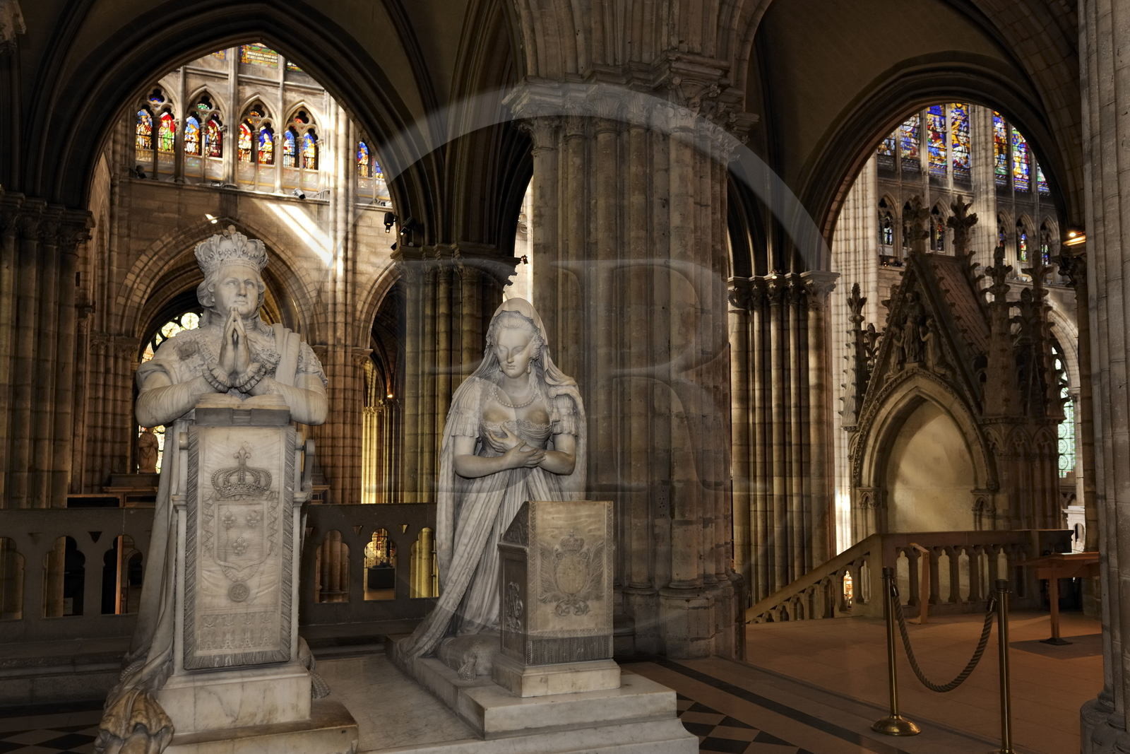 France, Seine-Saint-Denis (93), Saint-Denis, la basilique de Saint-Denis, orants de Louis XVI et de Marie-Antoinette