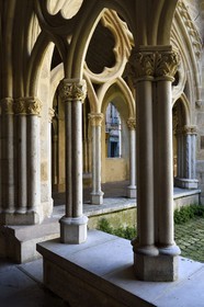 France, Pyrenees Atlantiques, Basque Country, Bayonne, cloister of St Marie Cathedral in Flamboyant Gothic style of the 14th century