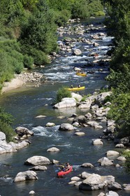 France, Herault, Orb valley, kayaking the river Orb at the moulin de Travassac next to Mons la Trivalle