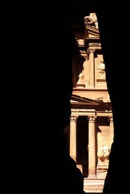 Jordan, Petra, listed as World Heritage by UNESCO, the Khazneh (the Treasure) at the exit of the Wadi Mousa Siq