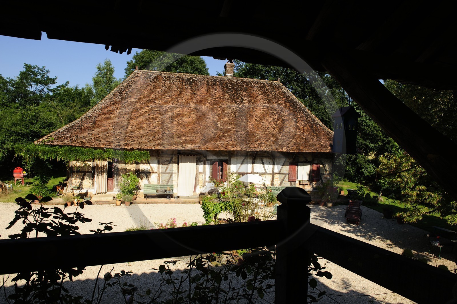 France, Saône et Loire (71), Bruailles, chambres d'hôtes La Ferme de Marie-Eugénie, ferme traditionnelle bressane
