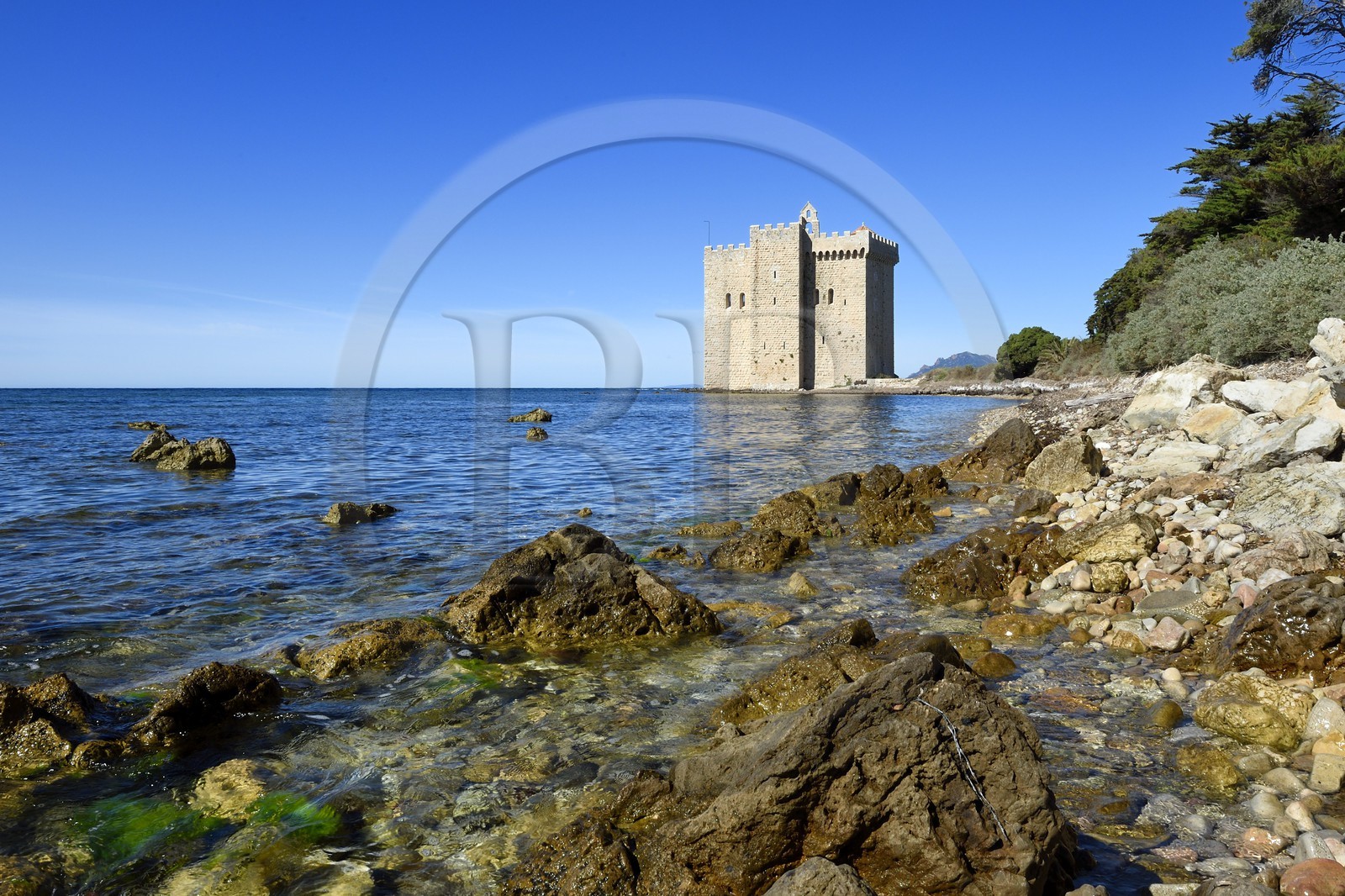 France, Alpes-Maritimes (06), Cannes, Iles de Lérins, Ile de Saint-Honorat, Abbaye de Lérins, ancien monastère fortifié élevé en 1073