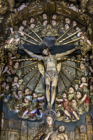 Portugal, Lisbonne, Bairro Alto, église Saint-Roch (Igreja de Sao Roque) du XVIème siècle, Christ en Croix