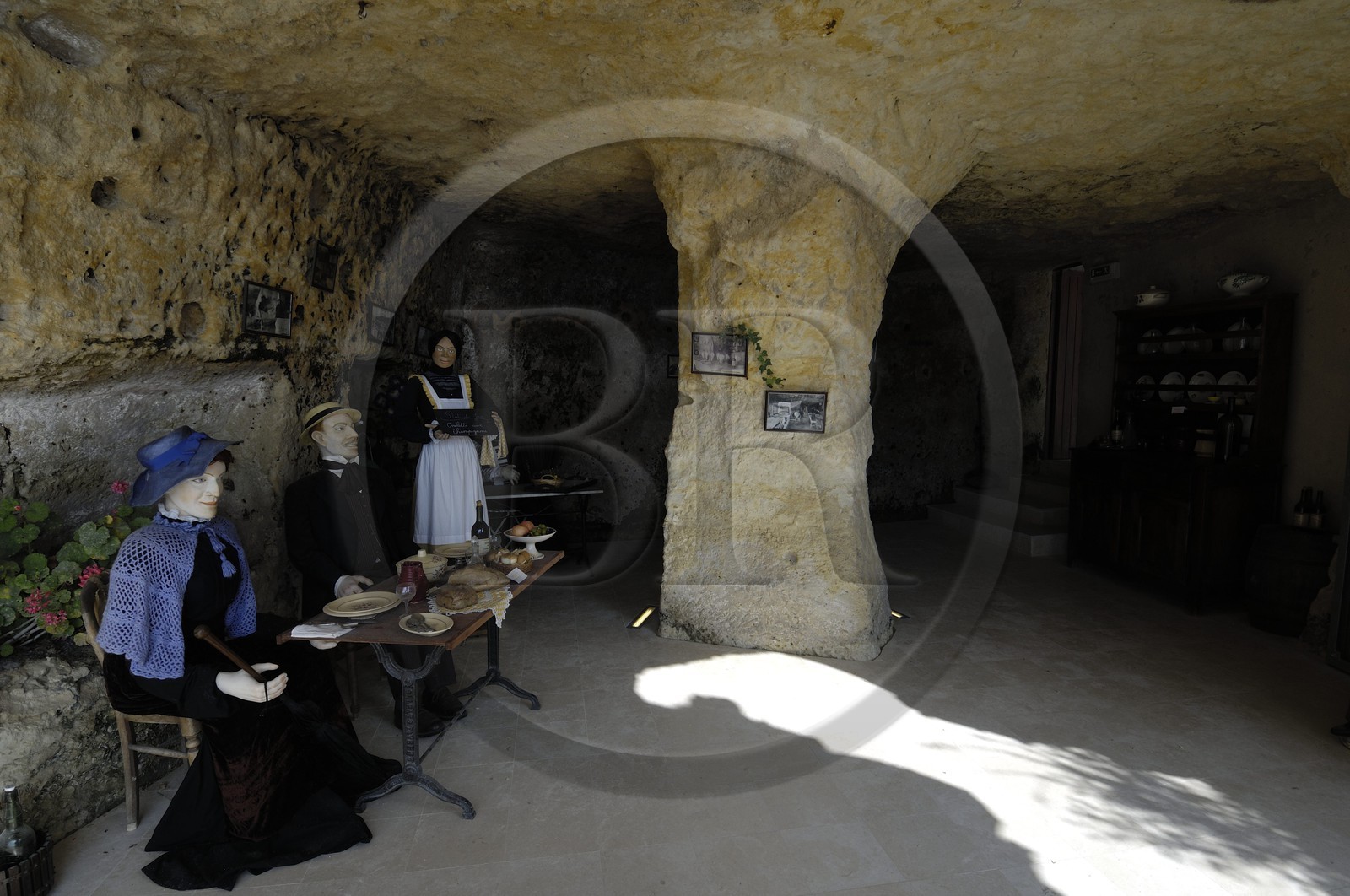 France, Charente-Maritime (17), Meschers-sur-Gironde, reconstitution historique dans les grottes du Regulus