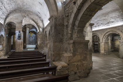 France, Bouches-du-Rhône (13), Marseille, Le Vieux Port, Abbaye Saint Victor, la crypte