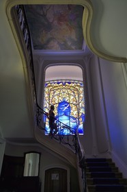 France, Meurthe-et-Moselle, Nancy, the Bergeret House of Art Nouveau style, stained glass by Jacques Gruber and ceiling by Victor Prouvé