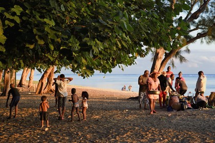 France, île de la Réunion, la Cote Ouest, plage du lagon de Saint-Gilles-Les-Bains à l'Ermitage-les-Bains