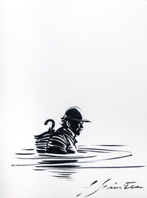 France, Paris, Book signing of Sylvain Tesson's Sur les chemins noirs by cartoonist and comic book author François Schuiten